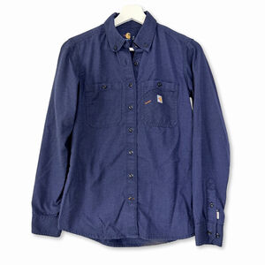 Carhartt Flame Resistant Force Blue Button Down Shirt XS
